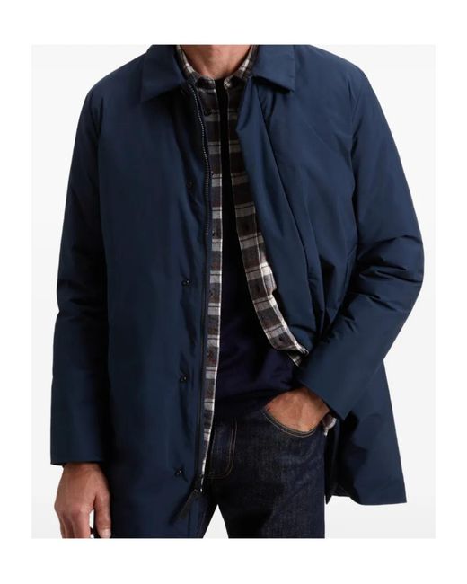 Woolrich Blue Cloud Lamar Single-Breasted Coat for men