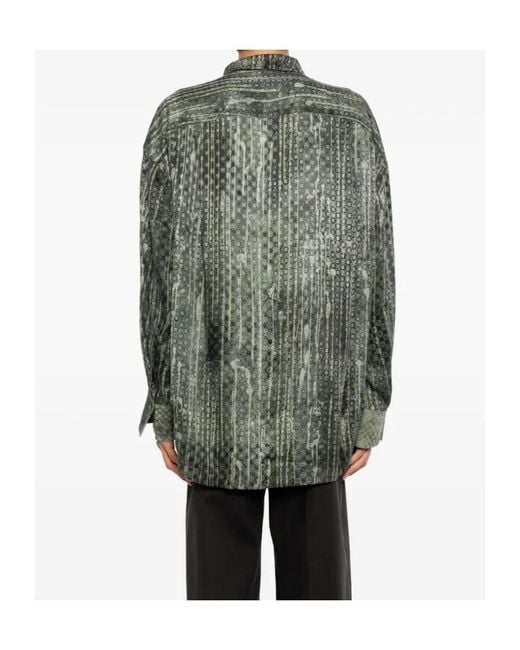 Ziggy Chen Green Printed Shirt for men