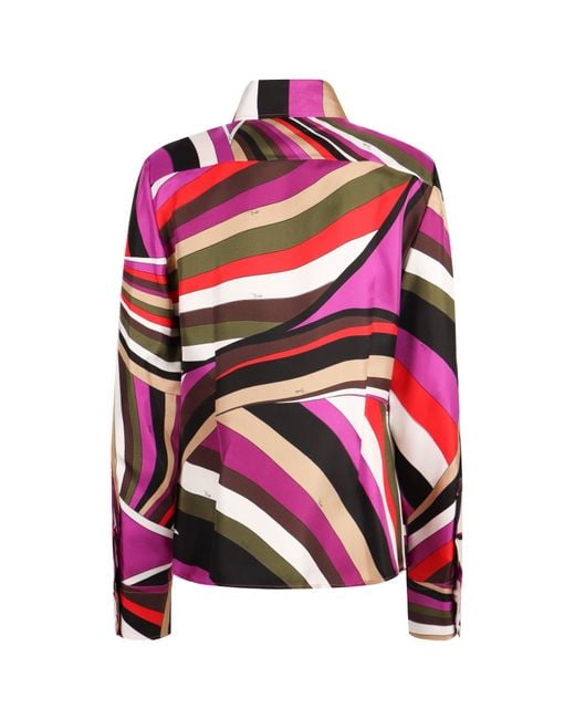 Emilio Pucci Pink Pucci Iride Printed Long-Sleeved Shirt