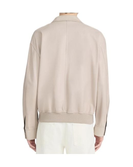 FRAME Natural Long-Sleeved Leather Jacket for men
