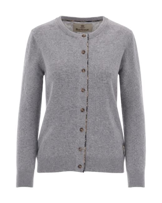 Barbour Gray Long-Sleeve Knit Cardigan