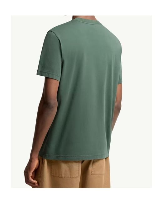 Moncler Green Logo Patch Crewneck T-Shirt for men