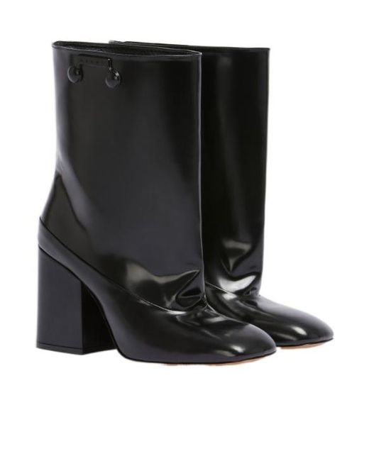 Marni Black Trunkaroo Square-Toe Block-Heel Ankle Boots