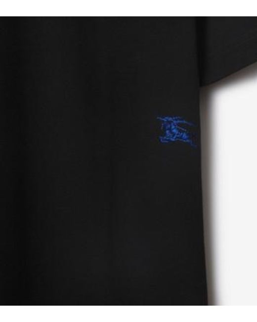 Burberry Black Logo Embroidered Short Sleeved Polo Shirt for men