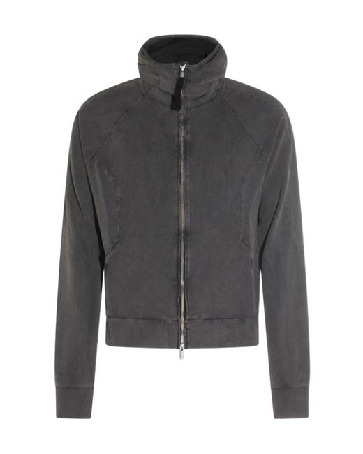 Thom Krom Black Funnel Neck Zip Knitted Sweater for men