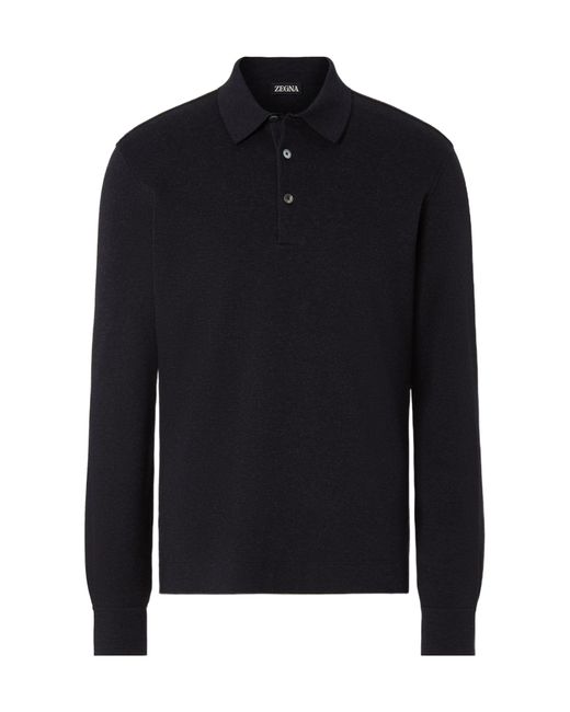 Zegna Blue Cotton Polo Shirt for men