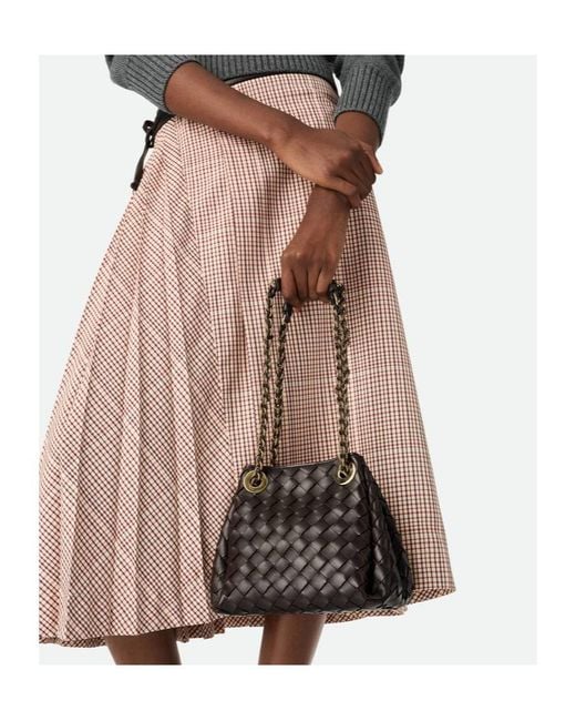 Bottega Veneta Black Small Parachute Chain Shoulder Bag