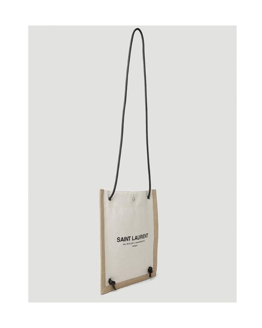 Saint Laurent White Universite Logo Printed Tote Bag for men