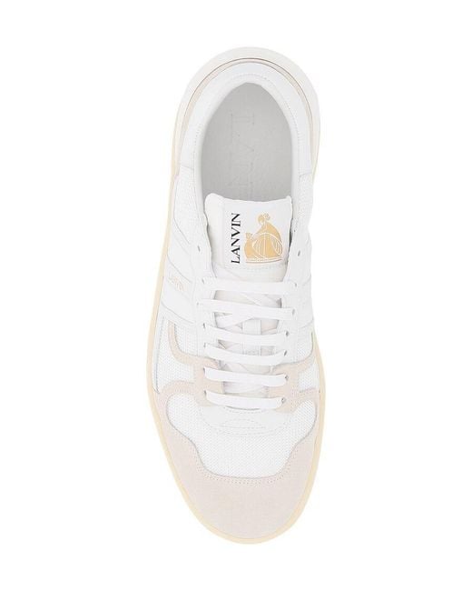 Lanvin White Clay Lace-Up Sneakers