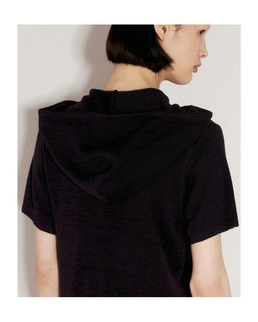 Our Legacy Black Knitted Slim Hooded Zip-Up Knitted Cardigan