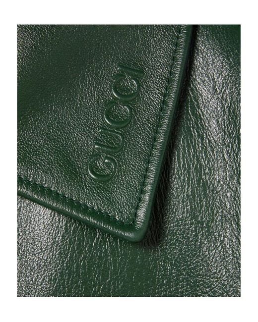 Gucci Green Shiny Leather Trench Coat for men