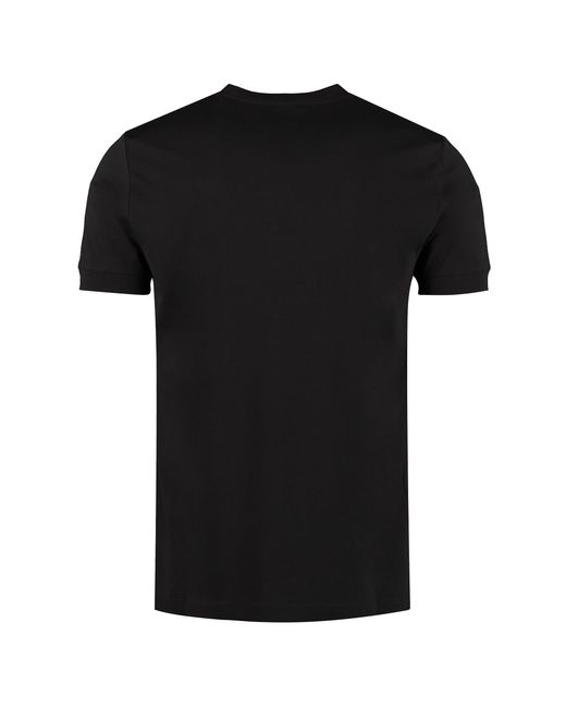 Giorgio Armani Black Logo Printed Crewneck T-Shirt for men