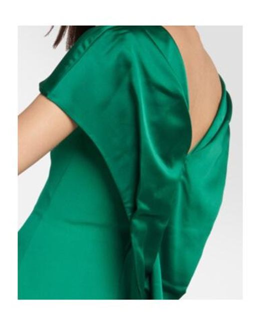 Safiyaa Green Inaya Crêpe Gown