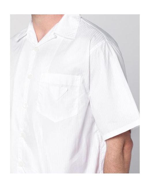 Prada White Short-Sleeved Button-Up Shirt for men