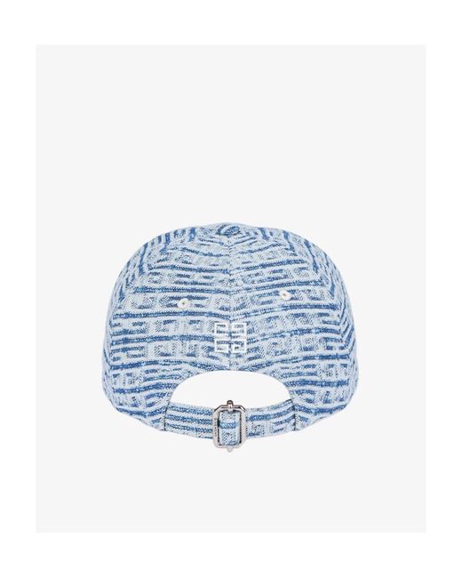 Givenchy Blue 4G Embroidered Denim Baseball Cap for men