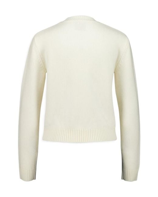 Casablanca White Tennis Ball Merino Knit Crewneck Jumper
