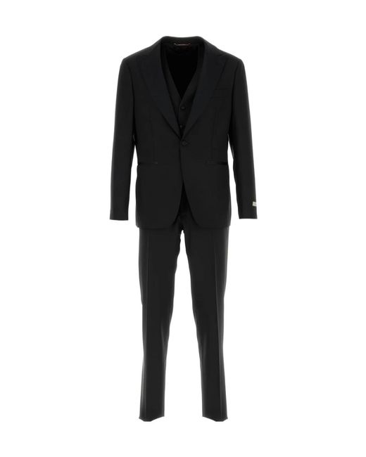 Canali Black Single-Breasted Suit for men