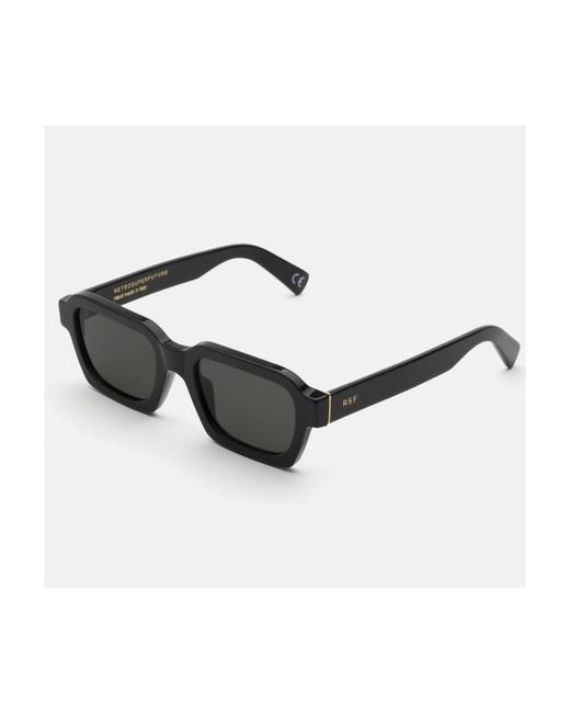 Retrosuperfuture Black Caro Rectangular Frame Sunglasses for men