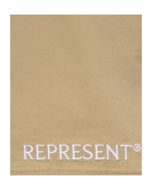 Represent Natural Logo Embroidered Shorts for men