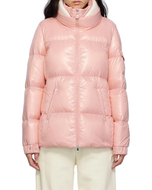 Moncler Pink Zip-Up Puffer Jacket