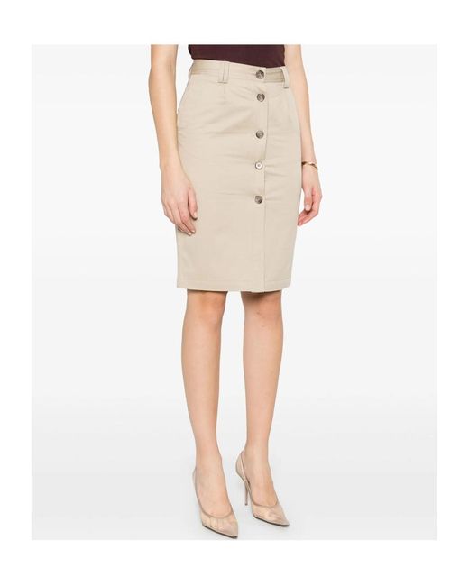 Anine Bing Natural Button-Down Skirt