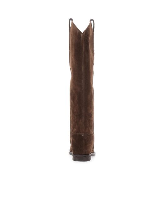 Via Roma 15 Brown Western Pointed-Toe Boots