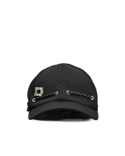 Roger Vivier Black Buckle Baseball Cap