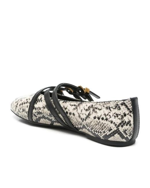 MICHAEL Michael Kors Black Indy Embossed Ballet Flats