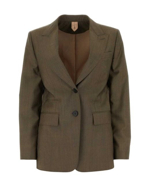 Max Mara Green Single-Breasted Long-Sleeved Blazer