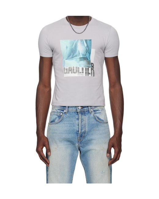 Jean Paul Gaultier Blue Printed Water Baby T-Shirt for men