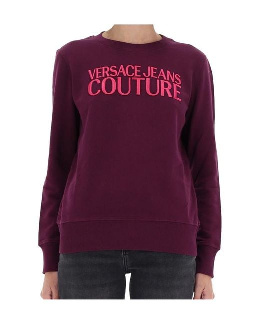 Versace Jeans Purple Couture Logo Crewneck Sweater