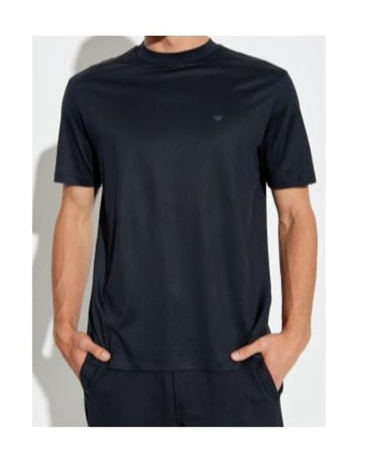 Emporio Armani Blue Eagle Logo Crewneck T-Shirt for men