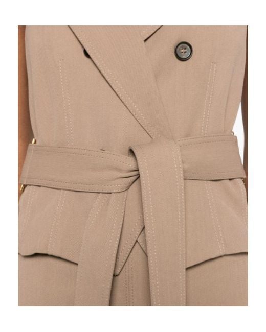 Elisabetta Franchi Natural V-Neck Belted Vest