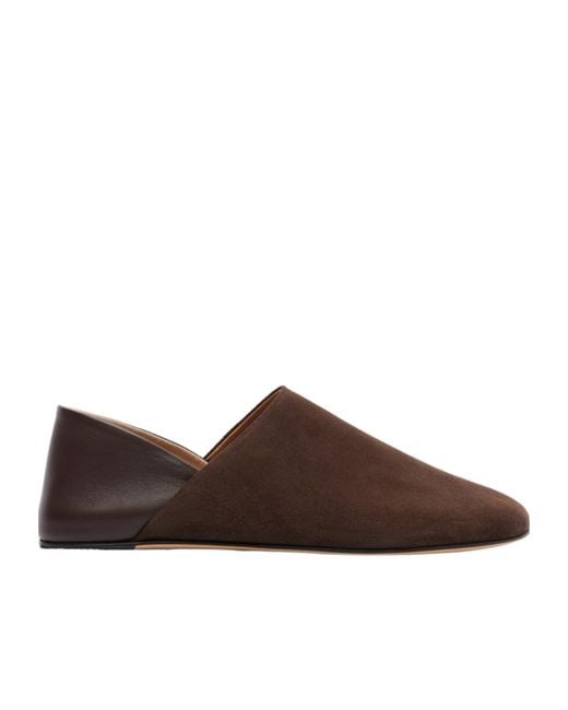 J.W. Anderson Brown Leather-Trimmed Suede Slip-Ons