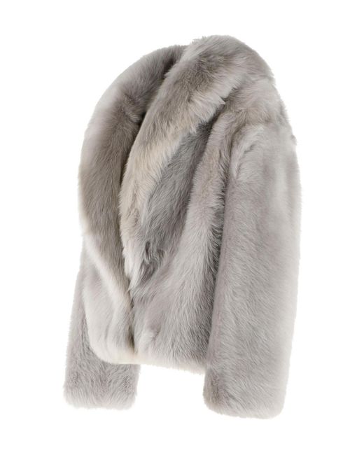 Salvatore Santoro Gray Long-Sleeve Fur Jacket