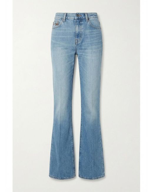 Gucci Blue Flared Bleached Denim Jeans