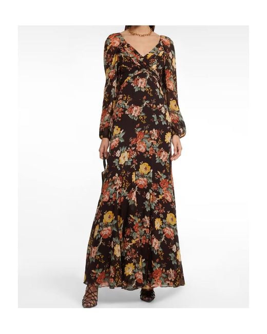 Veronica Beard Brown Long Sleeve Printed Dress