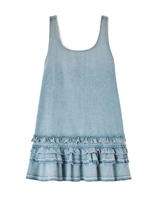 Ganni Blue Lightweight Denim Dress