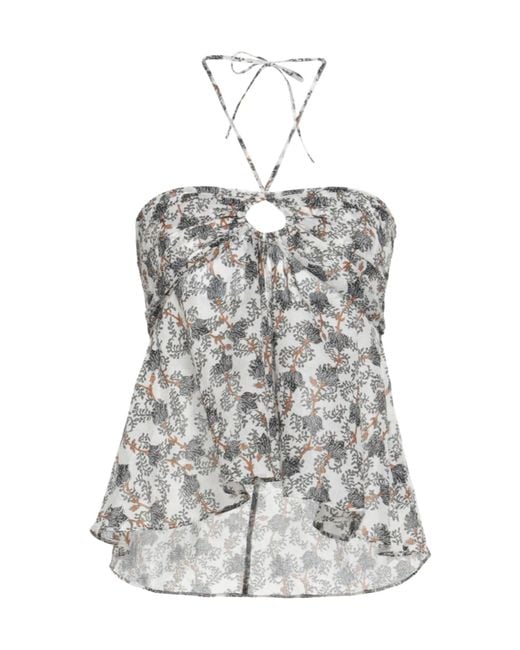 Isabel Marant White Floral Pattern Suspender Belt