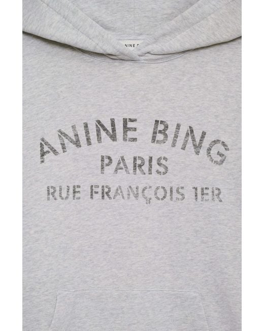 Anine Bing Gray Harvey Sweatshirt Paris Stencil