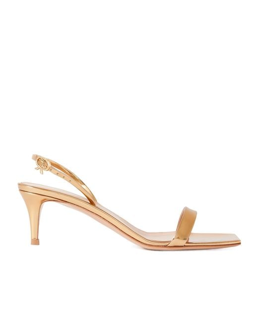 Gianvito Rossi Metallic Open-Toed Heels