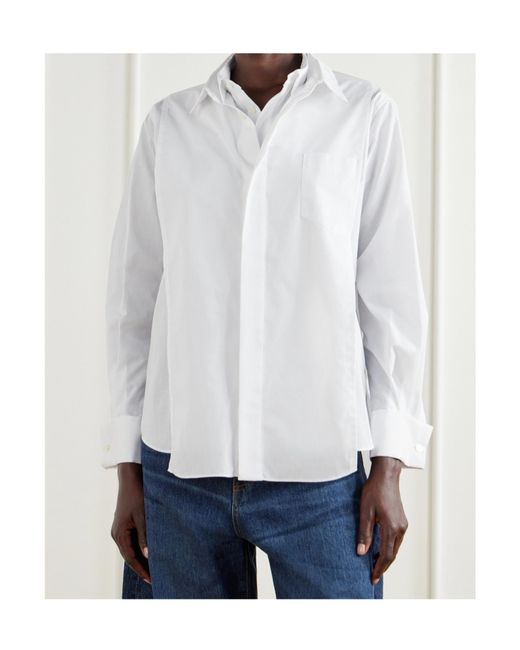 Sacai White Long-Sleeved Shirt