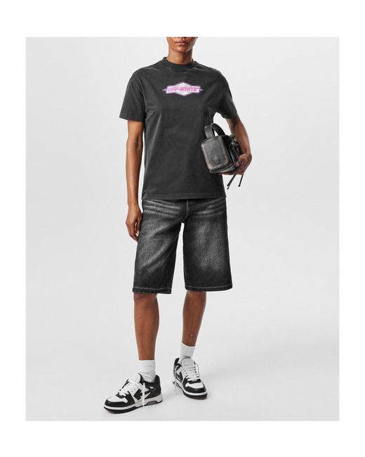 Off-White c/o Virgil Abloh Black Off Roses Wash Tee Ld51