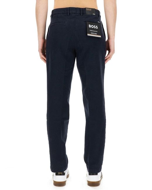 Boss Blue Boss Mid-Rise Straight-Leg Trousers for men