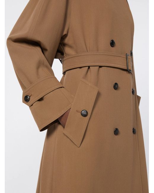 Max Mara Brown Virgin Wool Trench Coat