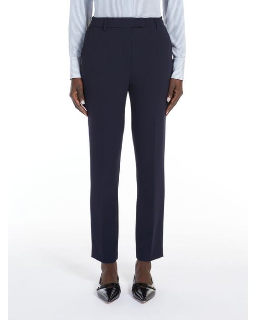 Max Mara Blue Studio High Waist Straight Leg Pants