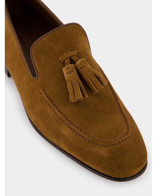 Manolo Blahnik Brown Round Toe Loafers for men