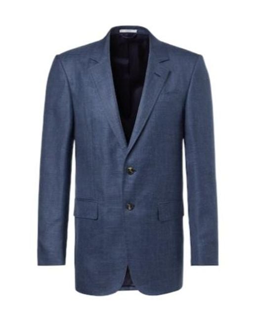 Gabriela Hearst Blue Wool, Silk, And Linen Blazer for men