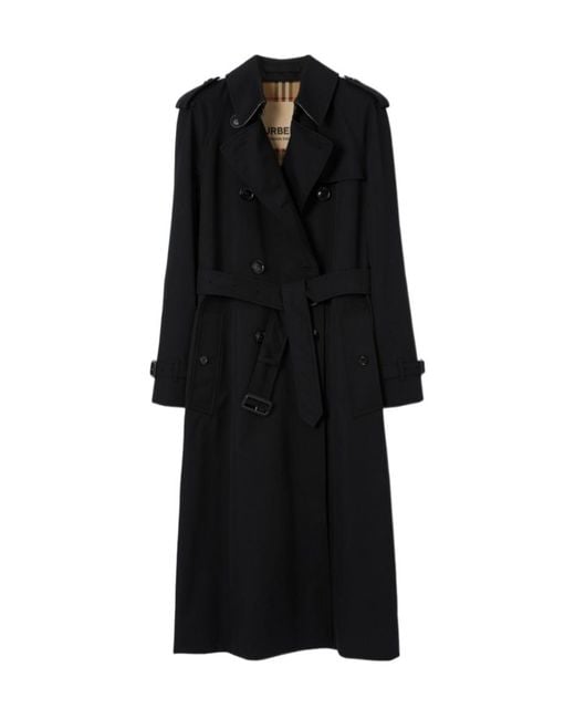 Burberry Black Double Breasted Belted Trench Coat