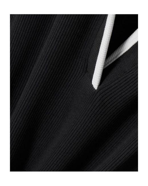 Veronica Beard Black Darien Ribbed Dress